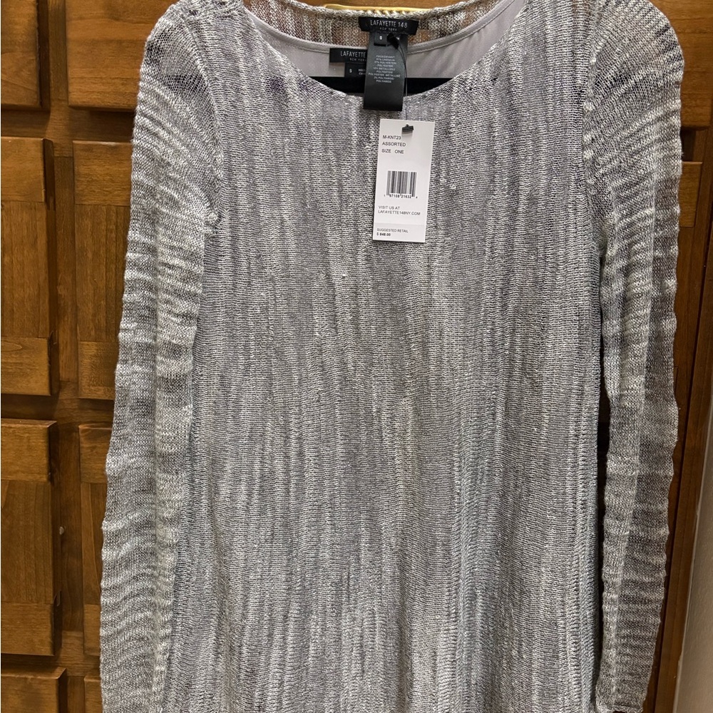 Lafayette 148 New York Metallic Knit Top